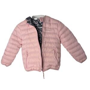Eddie Bauer Jacket Kids XS 5/6 Pink First Ridge Reversible Down Puffer